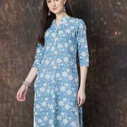 melange by lifestyle Women Floral Print Straight Kurta-picture-34