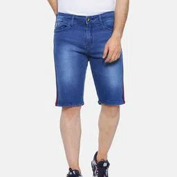 campus sutra Lightly Washed Denim Shorts-picture-10