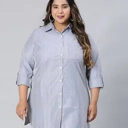 oxolloxo Women Striped Regular Fit Shirt with Spread-Collar-picture-37