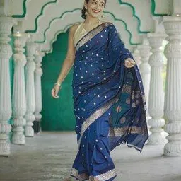 svaraa Women Floral Print Saree with Contrast Border-picture-13