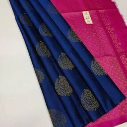miss beelee Women Kanjeevaram Silk Saree with Contrast Pallu-picture-50