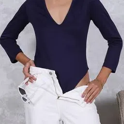 Shein Deep V Neck Full Sleeve Leotard Top-picture-11