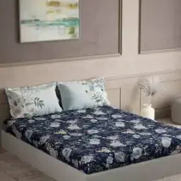 ddecor live beautiful 44 TC Floral Print King-Size Bedsheet with Pillow Covers-picture-26