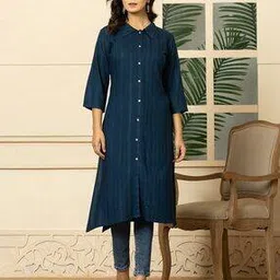 Women Striped A-Line Kurti-image-14