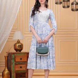 Floral Fit and Flare Dress-image-9