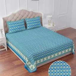 the craft monk 240 TC Geometric Print Double Bedsheet with Pillow Covers-picture-37
