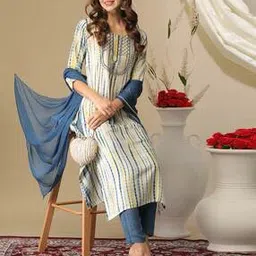 Women Printed Straight Kurta Set-image-6