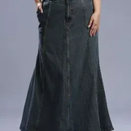 turning blue Women Denim A-Line Skirt-picture-12