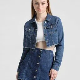 only Women Cropped Boxy Fit Denim Jacket-picture-13