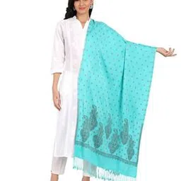 hk colours of fashion Wool Stole with Paisley Woven Motifs-picture-53