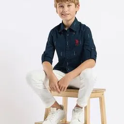 u.s. polo assn. Boys Regular Fit Shirt with Embroidered Logo-picture-19