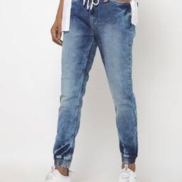 the indian garage co Mid-Wash Slim Jogger Jeans with Drawstring Waist-picture-16