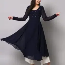Women Embellished Anarkali Kurta with Full Sleeves-image-47