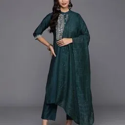 gerua by libas Women Embroidered Straight Kurta with Pants & Dupatta-picture-45