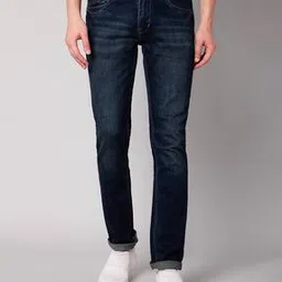 cantabil Men Lightly Washed Slim Fit Jeans-picture-24