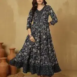 Women Floral Print Anarkali Kurta -image-72
