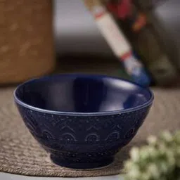 fabindia Nilaya Embossed Serving Bowl Small-picture-30