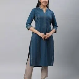 aurelia Women Sequinned Regular Fit Straight Kurta-picture-37