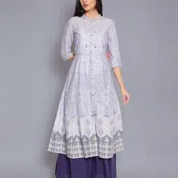 Button-Down Printed Flared Kurta-picture-22