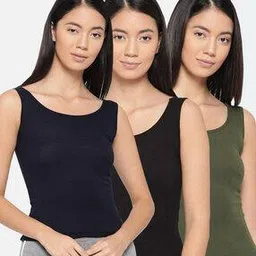 lady lyka Pack of 3 Sleeveless Camisoles-picture-40