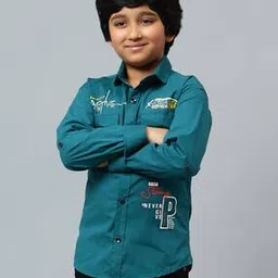 sky heights Boys Typographic Print Regular Fit Shirt-picture-30