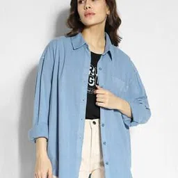 american eagle Women Oversized Fit Shirt with Patch-Pocket-picture-37