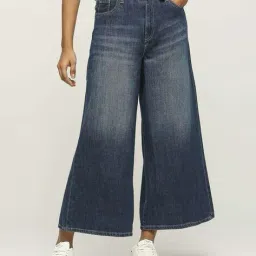 pepe jeans Women Mid-Wash High-Rise Wide-Leg Jeans image 1