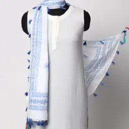 fig Geometric Print Scarves with Tassels-picture-29