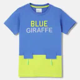blue giraffe Boys Colourblock Regular Fit Round-Neck T-shirt-picture-11