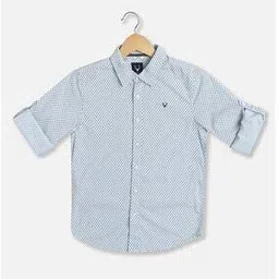 allen solly Boys Micro Print Slim Fit Shirt-picture-32