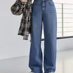 Women High Rise Straight Jeans-image-6