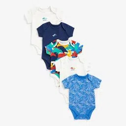 mothercare Pack of 5 Cotton Bodysuits-picture-29