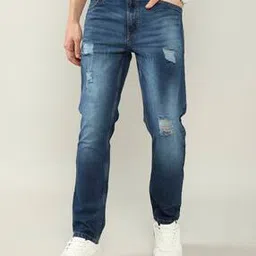 Shein Full Length Mid Wash Distressed Jeans-picture-12