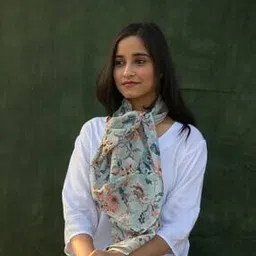 buta buti Women Leaf Print Scarf with Contras Border-picture-29