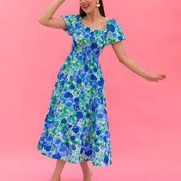 zwerlon x ag Women Floral Print Tiered Dress-picture-13