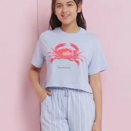 li'l tomatoes Girls Graphic Print Top & Shorts Set-picture-31