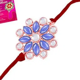 om jewells Stone-Studded Tie-Up Rakhi with Greeting Card-picture-52