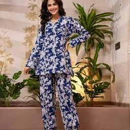 feathers closet Women Cotton 2-Piece Top & Palazzos Set-picture-19