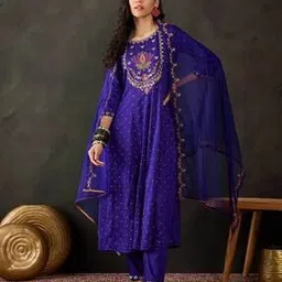 kvs fab Embroidered Silk Blend Kurta Pant with Dupatta-picture-38
