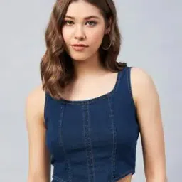 orchid blues Denim Round-Neck Top-picture-40