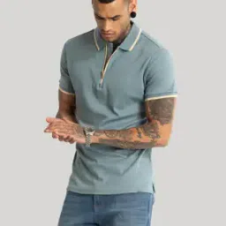 snitch Men Slim Fit Polo T-Shirt with Short Sleeves-picture-13