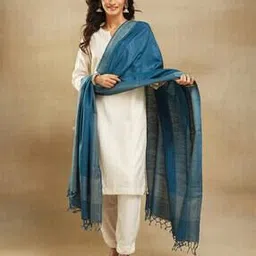 fabindia Women Printed Dupatta with Tassels-picture-37