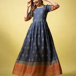 aradhna Women Leaf Print Anarkali Kurta-picture-48