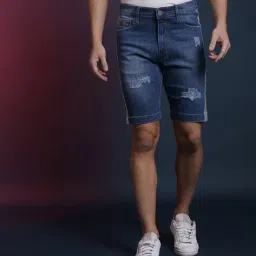 campus sutra Textured Regular Fit Shorts image 1