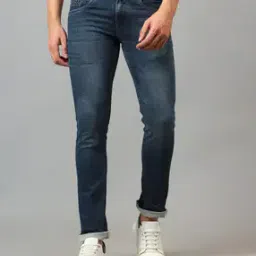 cantabil Men Lightly Washed Slim Fit Jeans-picture-14