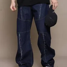 Shein Full Length Fray Detail Panelled Jeans-picture-40