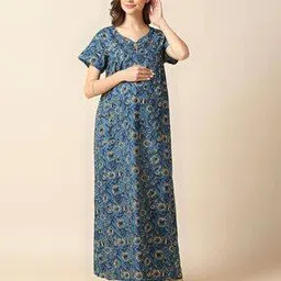 Women Floral Nightgown with Sweetheart Neck-image-45