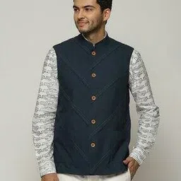 abraham & thakore Diagonal Pleats Bundi-picture-46