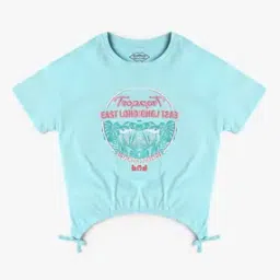 lee cooper Girls Graphic Print Regular Fit Crew-Neck T-Shirt-picture-13
