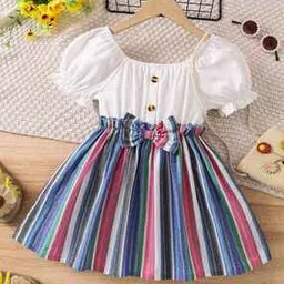 saraha designer Girls Stripes A-line Dress-picture-27